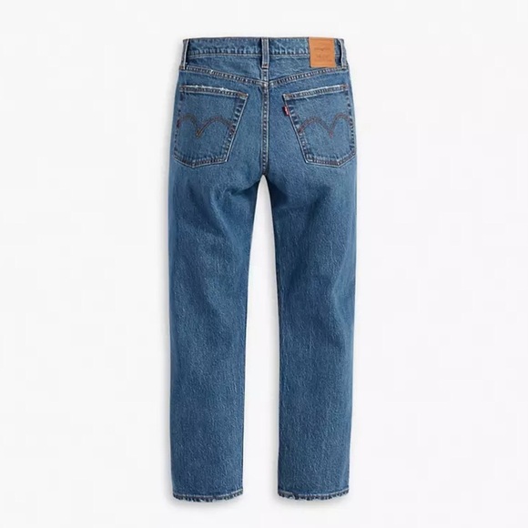 Levi's Big E Premium Wedgie Straight Fit Jeans, Unstoppable Wear Dark Wash - Picture 9 of 9